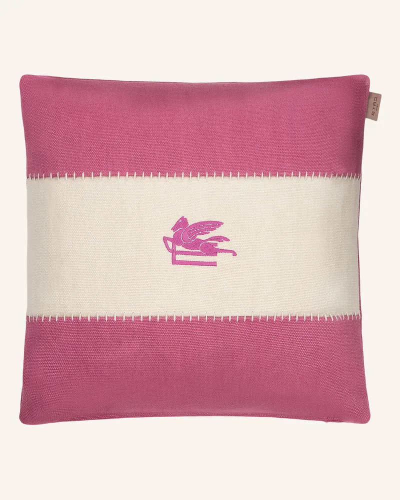 Etro Dekokissen Aus Leinen rot Rosa