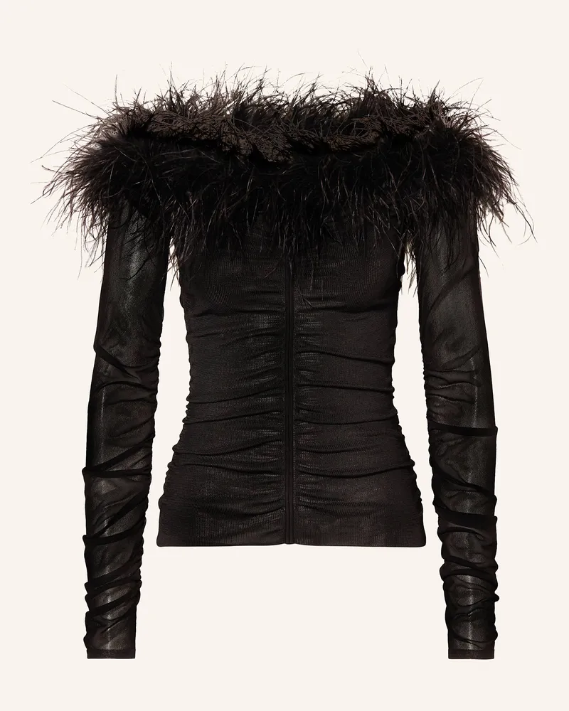 Self-Portrait Off-Shoulder-Longsleeve schwarz Schwarz