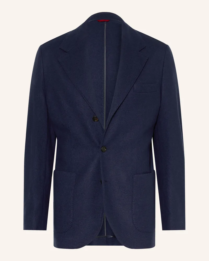 Brunello Cucinelli Cashmere-Sakko Slim Fit blau Dunkelblau