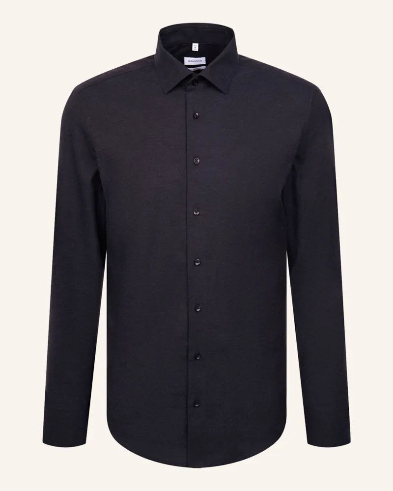 Seidensticker Flanellhemd Slim Fit Dunkelblau