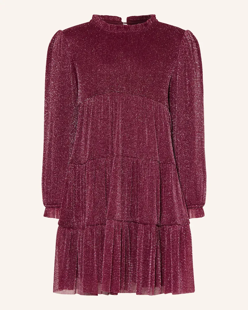 S.Oliver Kleid mit Glitzergarn Dunkelrot