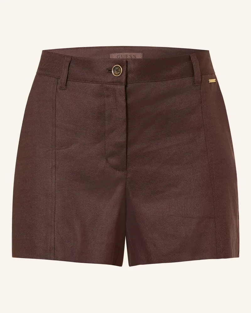 Guess Shorts Isabeau Mit Leinen braun Dunkelbraun