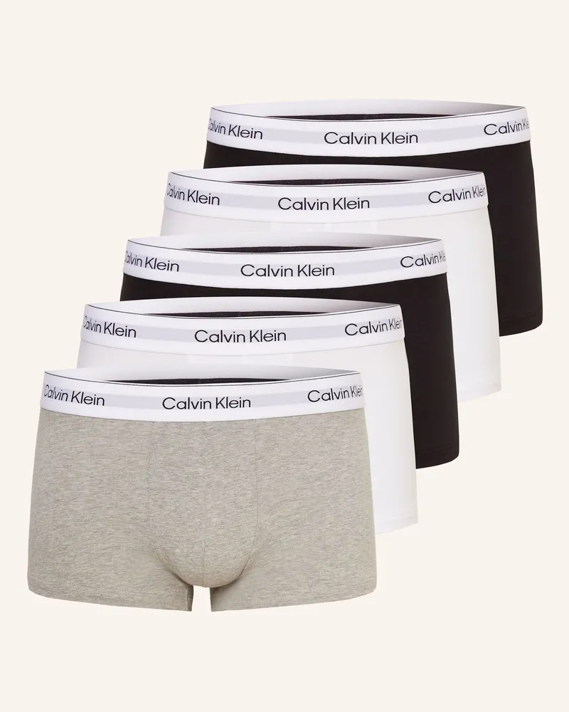 Calvin Klein 5er-Pack Boxershorts Icon Cotton Stretch Low Rise weiss Weiss