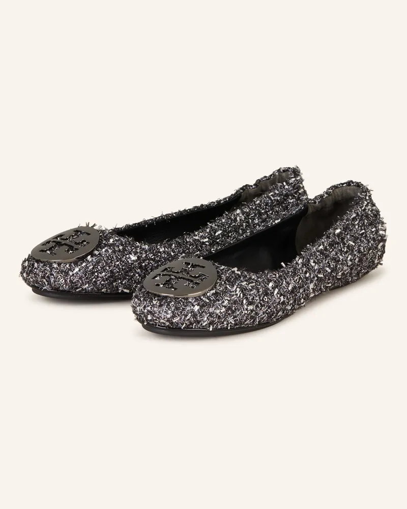 Tory Burch Ballerinas MINNIE mit Glitzergarn Silber