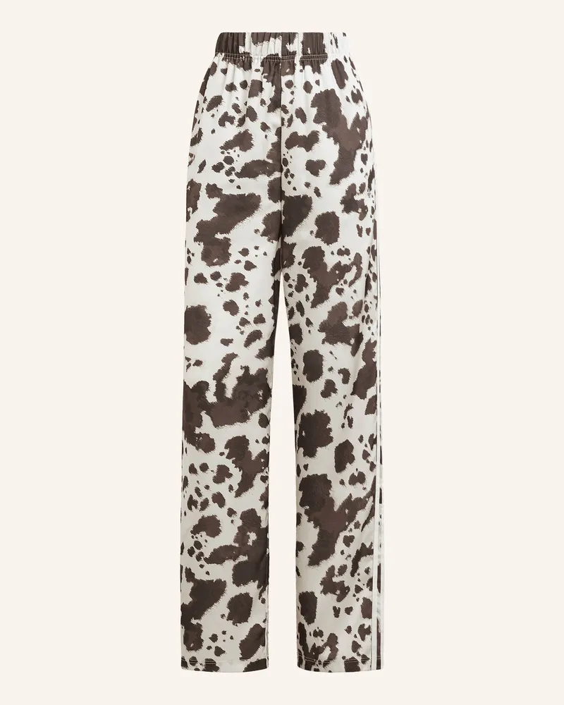 adidas Trainingshose Originals Satin Wide Leg Aus Satin braun Dunkelbraun