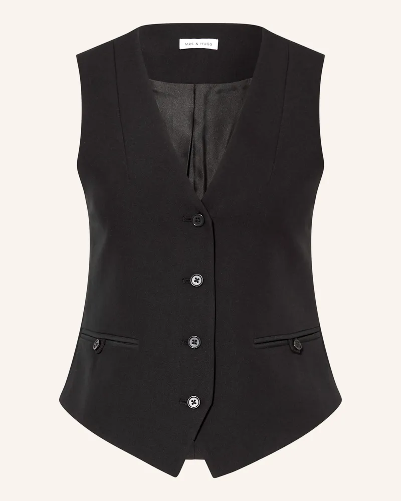 Mrs & HUGS Blazerweste schwarz Schwarz