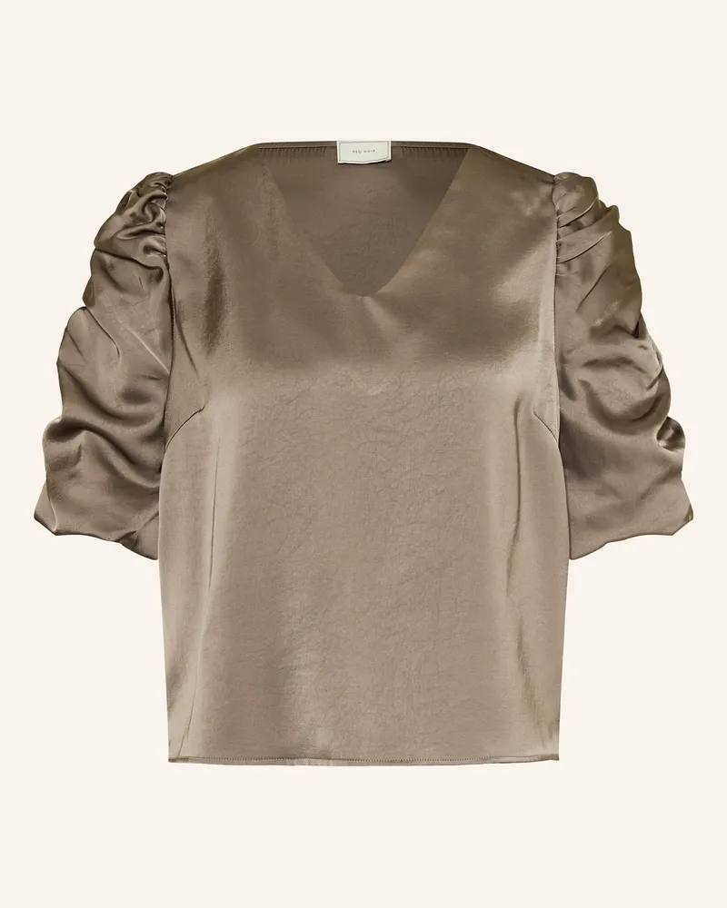 Neo Noir Blusenshirt Elba Aus Satin grau Taupe
