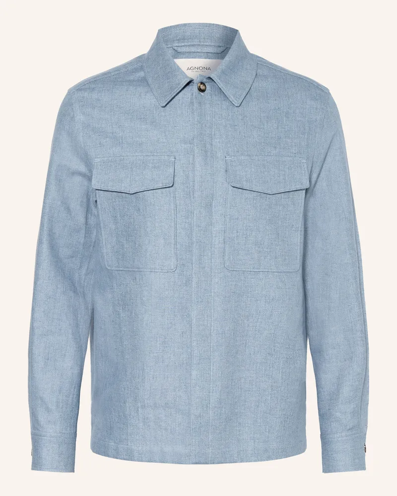 AGNONA Overjacket Aus Leinen In Jeansoptik blau Hellblau