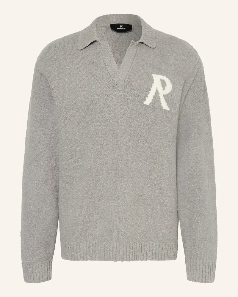 REPRESENT Strick-Poloshirt Grau