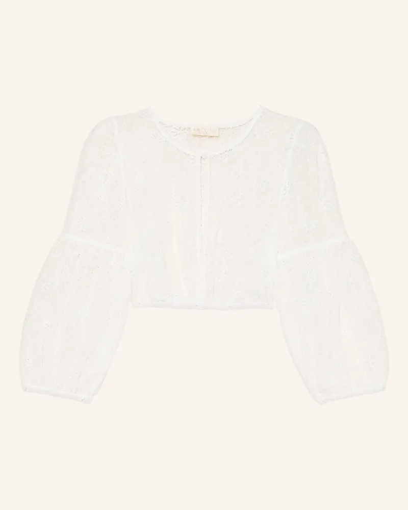 Krüger Dirndlbluse Aus Spitze Mit 3/4-Arm weiss Ecru