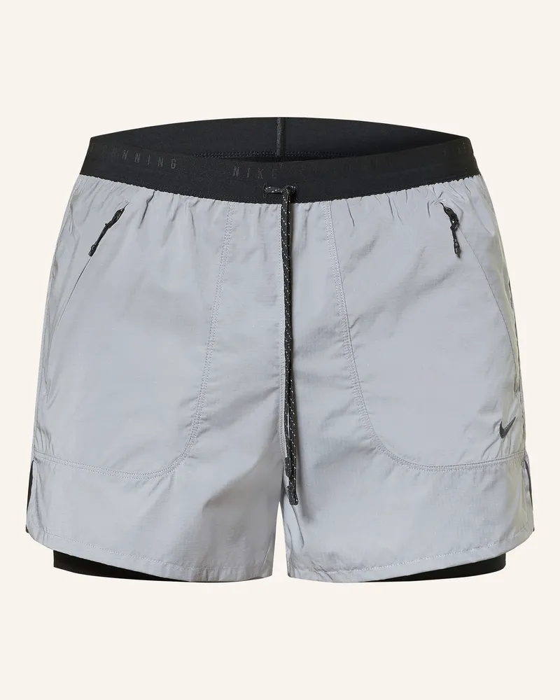 Nike 2-In-1-Laufshorts Reflect 4in silber Silber