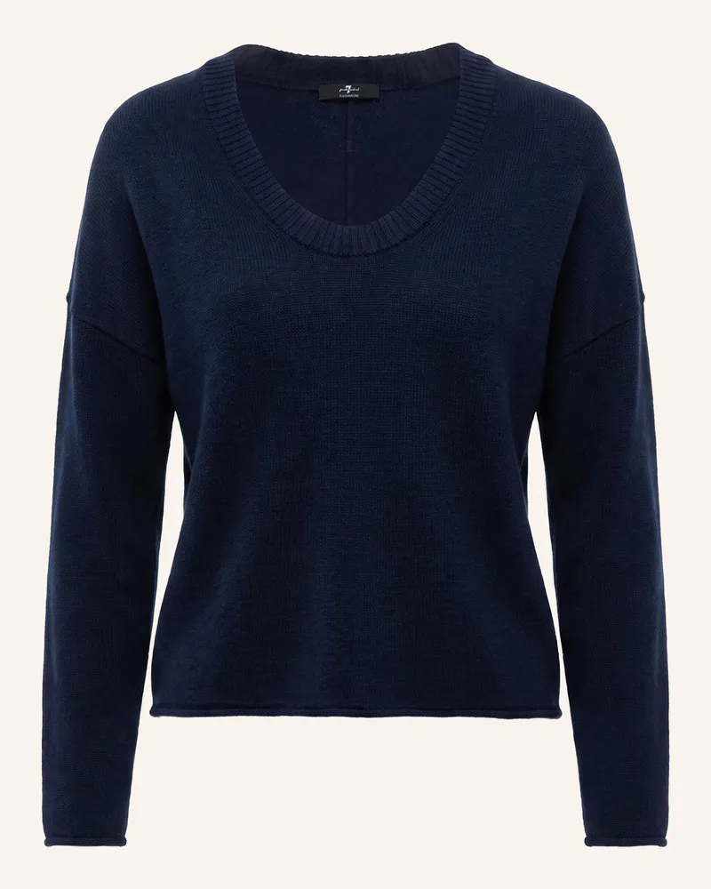 7 for all mankind Knitted U Neck Sweater blau Blau