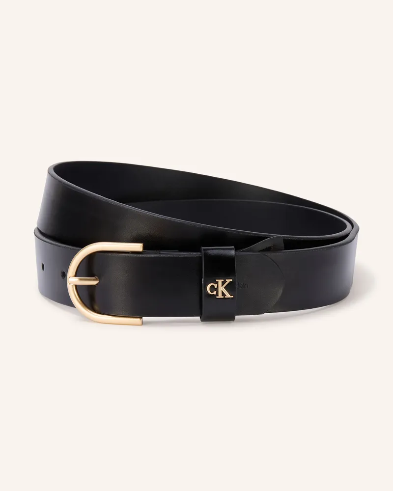 Calvin Klein Ledergürtel schwarz Schwarz