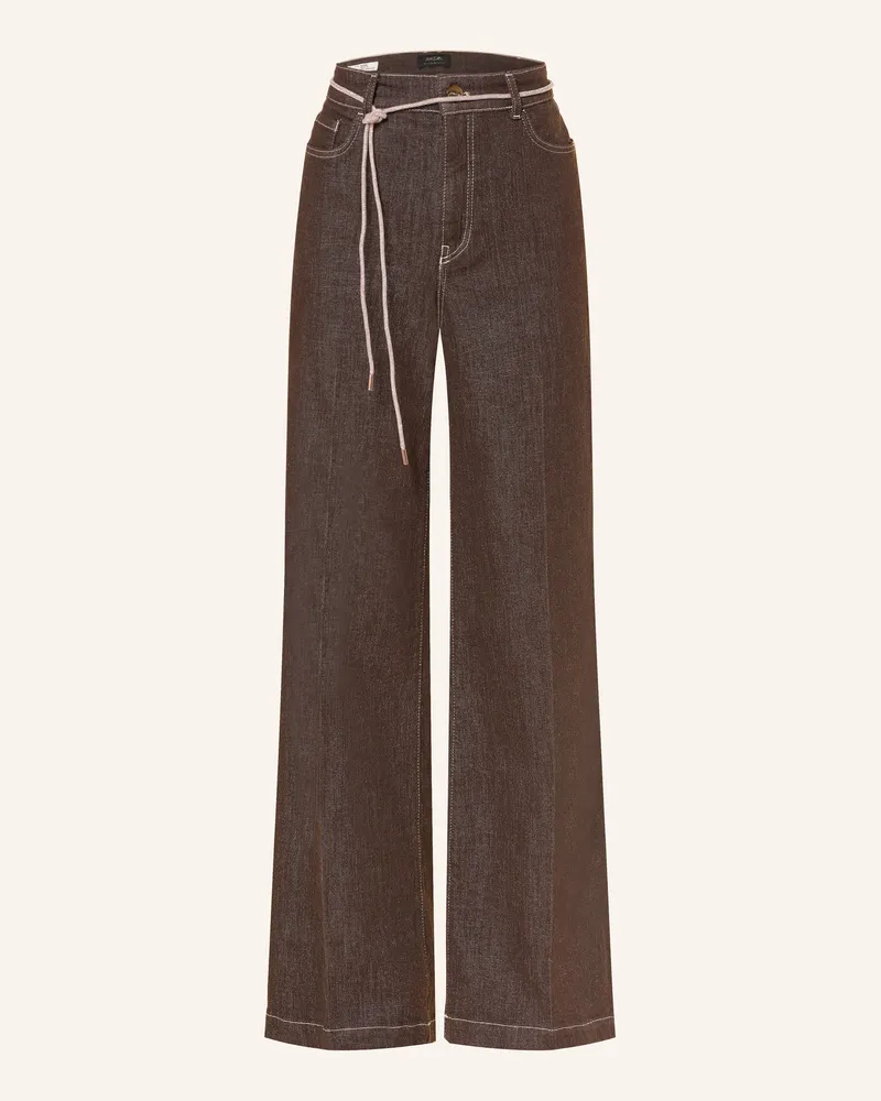Marc Cain Wide Leg Jeans Warri Mit Glitzergarn braun 697