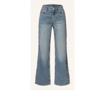 Straight Jeans mit Schmuckperlen