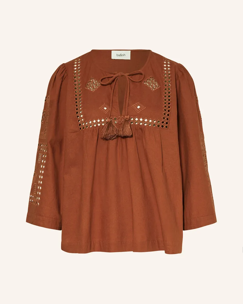 ba&sh Bluse MALTA mit Lochspitze Braun