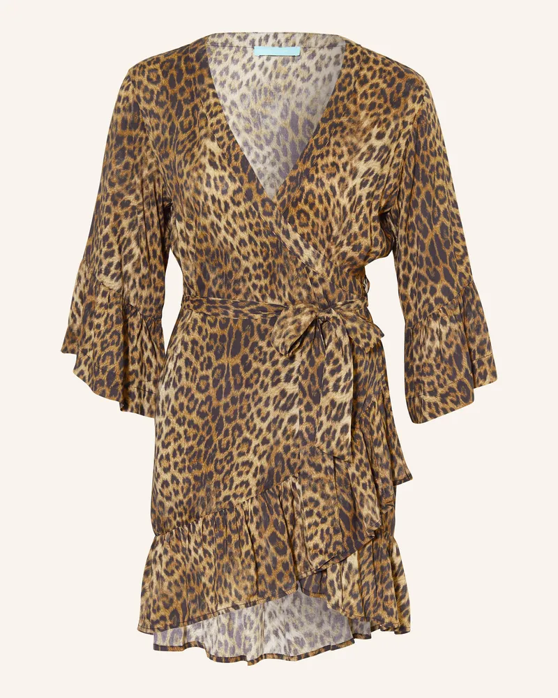 Melissa Odabash Wickelkleid Tegan Mit 3/4-Arm braun Hellbraun