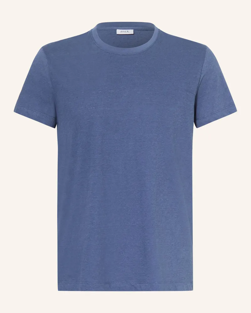 paul T-Shirt Mit Leinen blau Blau
