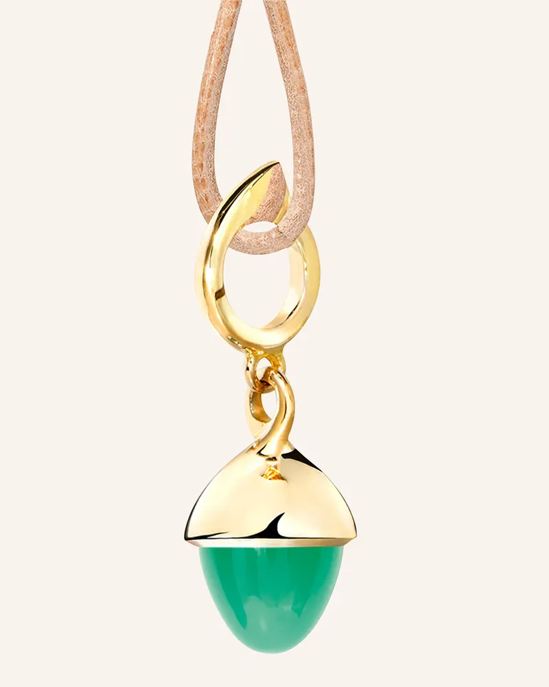 TAMARA COMOLLI Anhänger PENDANT MIKADO FLAMENCO CHRYSOPRASE 18K Gelbgold Gold