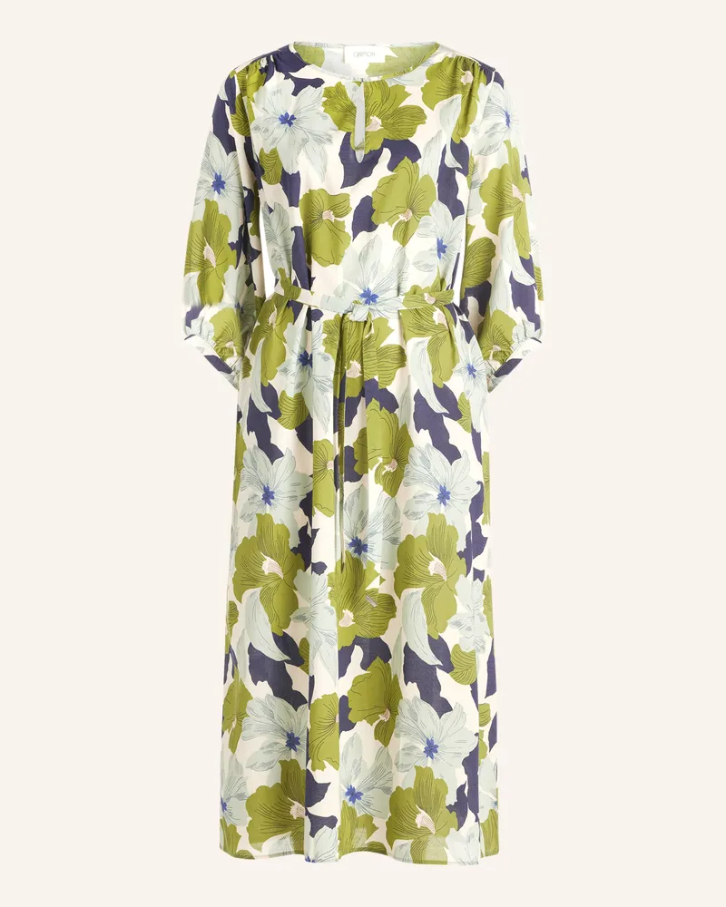 Cartoon Kleid Mit 3/4-Arm weiss Grün