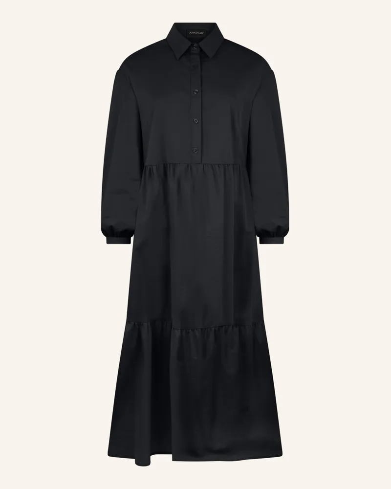 Apart Midi Kleid schwarz Schwarz