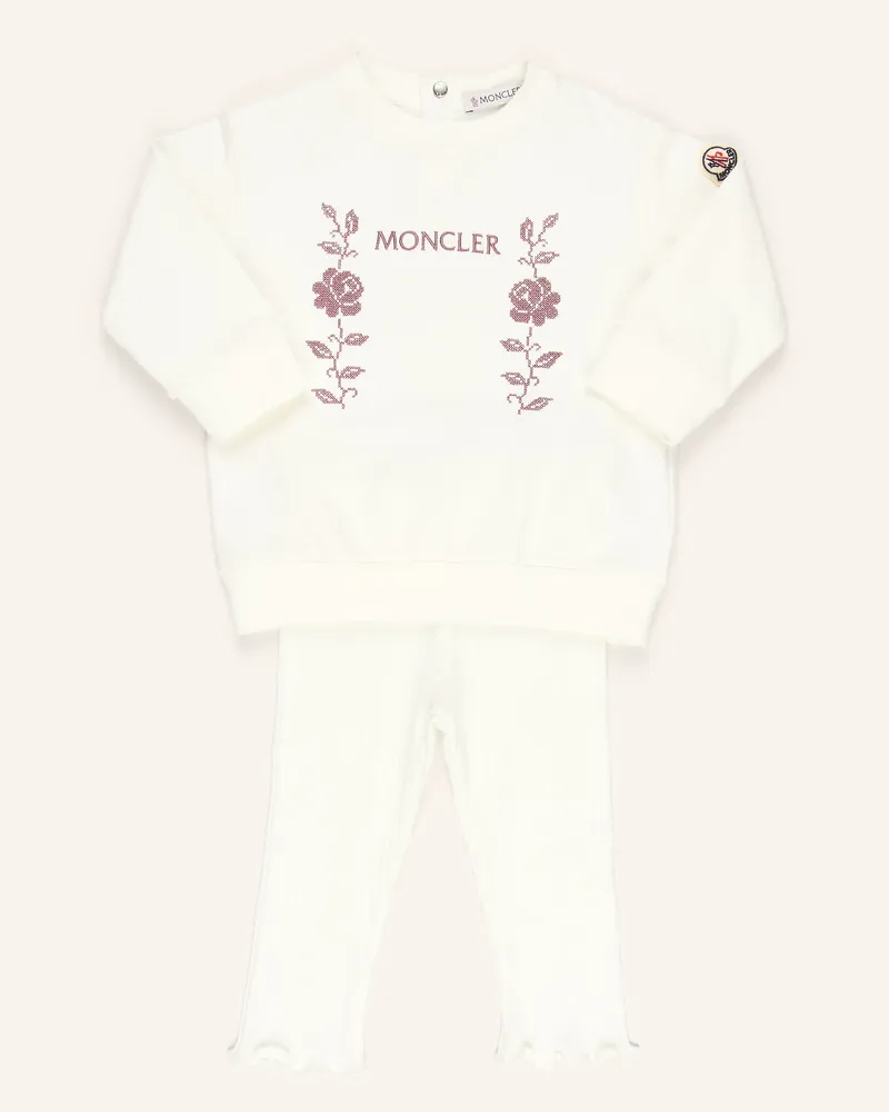 Moncler Set: Sweatshirt Und Leggings weiss Creme