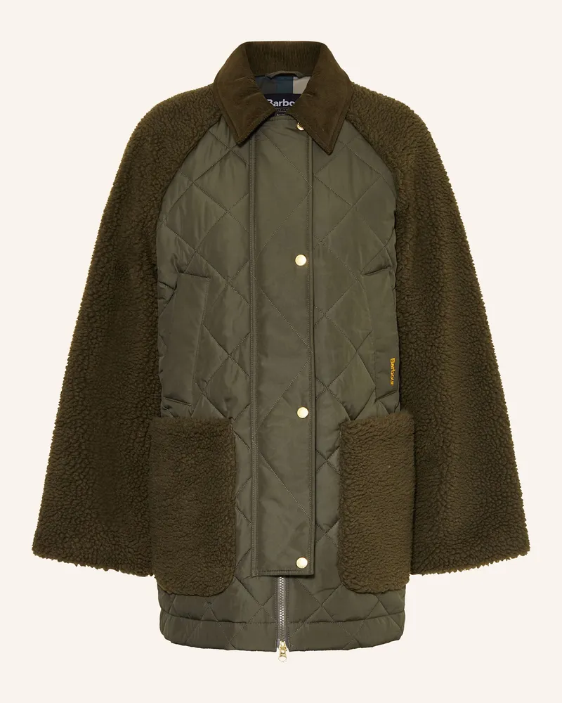 Barbour Jacke Barden Im Materialmix gruen Oliv