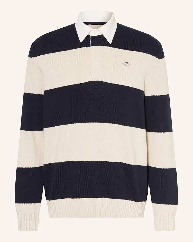 Gant Strick-Rugbyshirt Dunkelblau