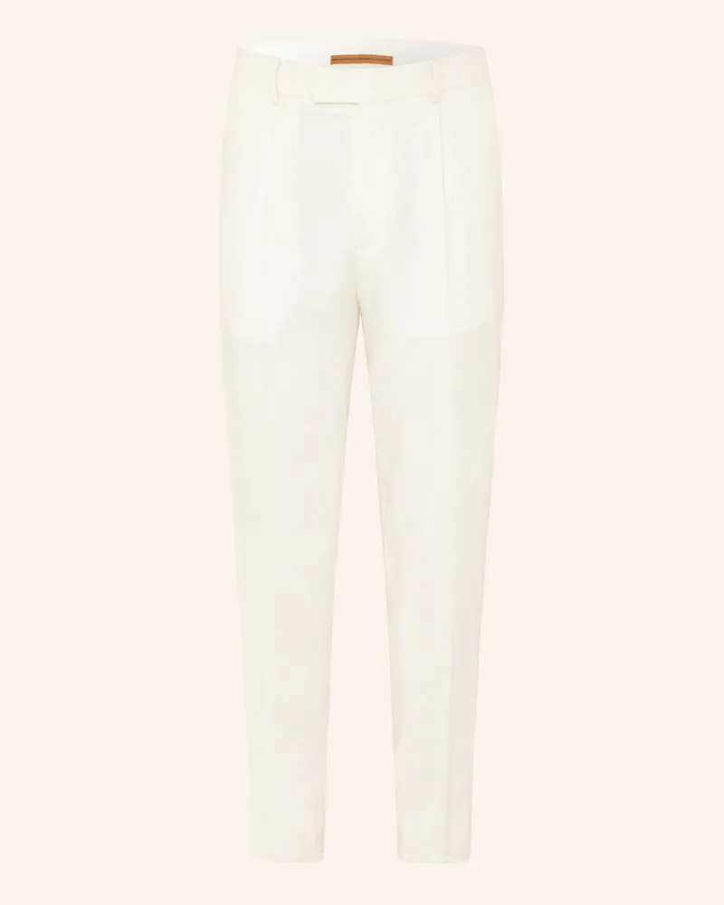 Ermenegildo Zegna Anzughose Slim Fit Aus Leinen weiss Ecru