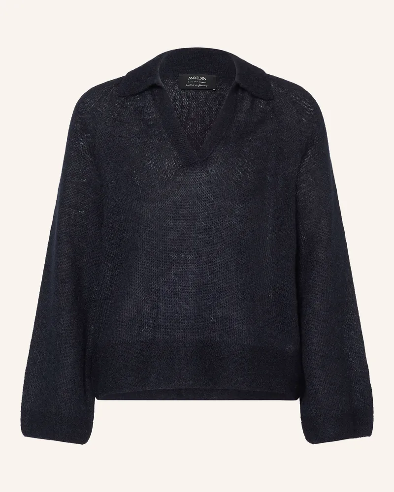 Marc Cain Strick-Poloshirt Mit Alpaka Und Mohair blau 394