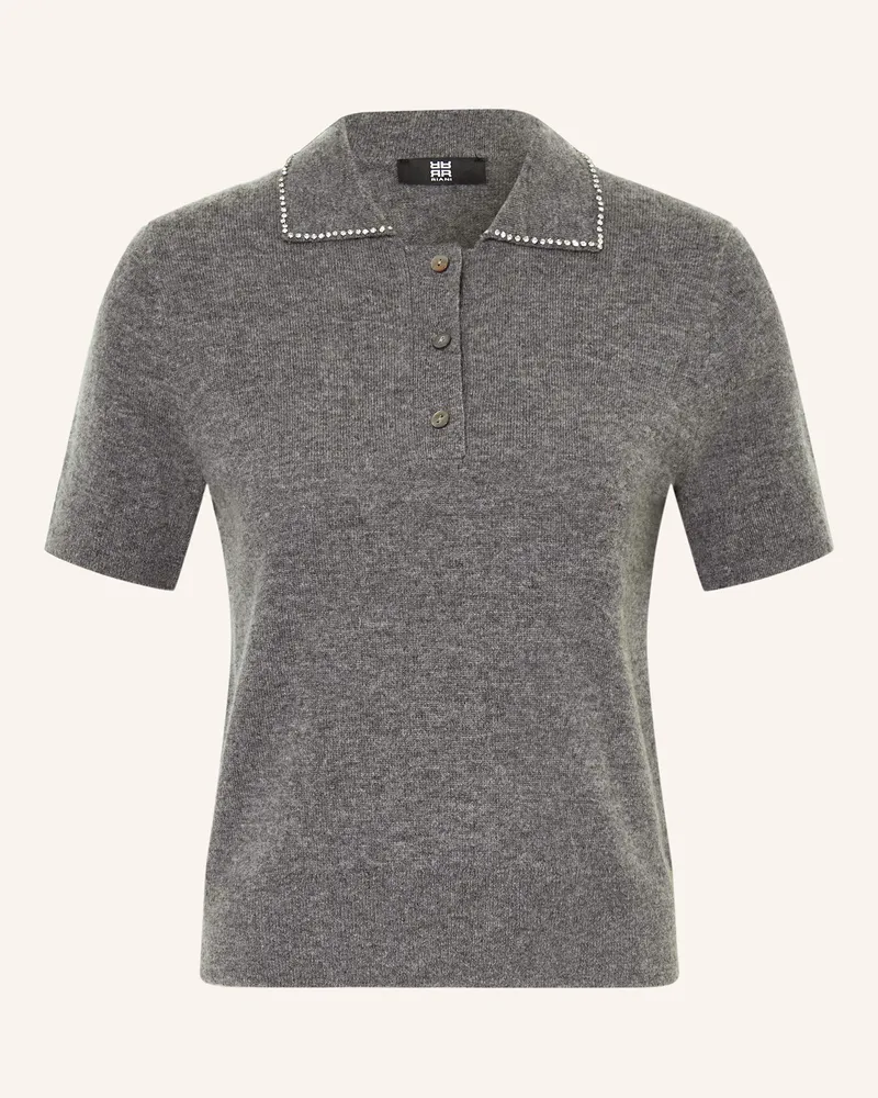 Riani Strickshirt mit Cashmere und Schmucksteinen Dunkelgrau