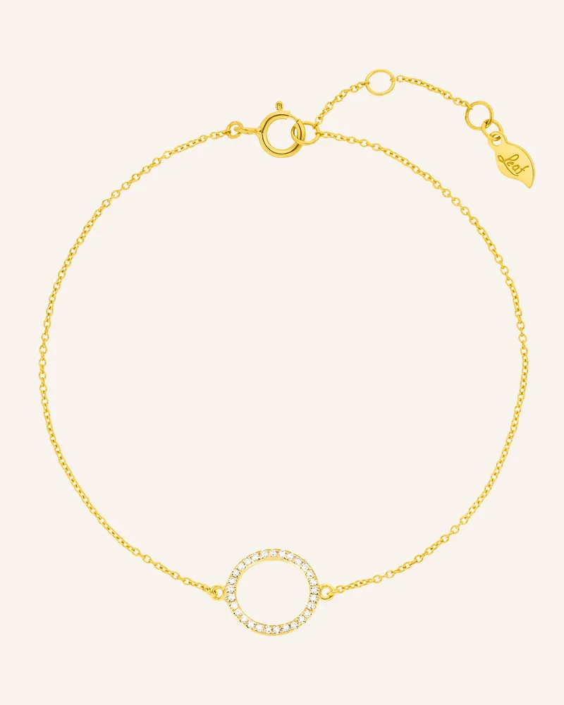 Leaf Armband CIRCLE aus 18 Karat Gelbgold mit Diamanten Gold