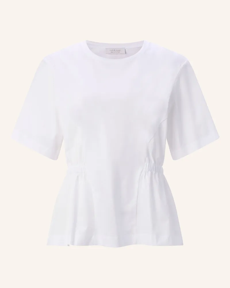 Rich&Royal T-Shirt Im Materialmix weiss Weiss