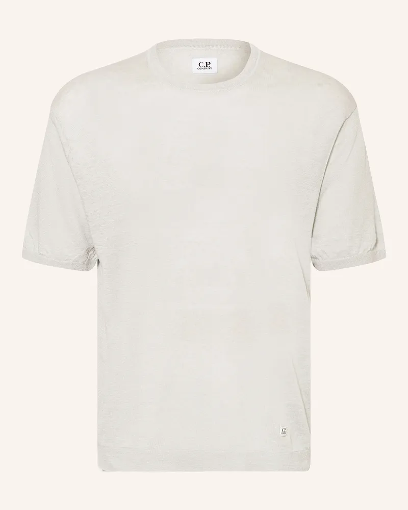 C.P. Company Strickshirt aus Leinen Hellgrau