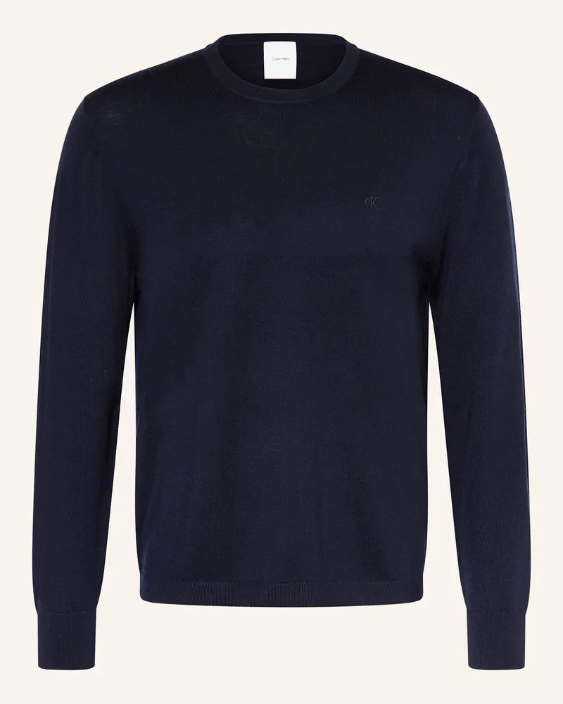 Calvin Klein Pullover aus Merinowolle Dunkelblau