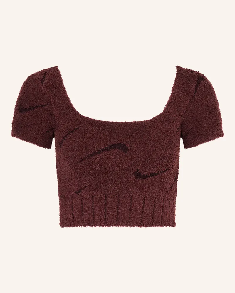 Nike Cropped-Shirt SPORTSWEAR PHOENIX COZY BOUCLÉ Dunkelrot