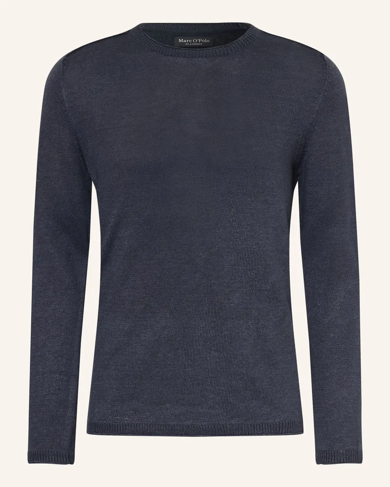 Marc O'Polo Pullover Mit Leinen blau Dunkelblau