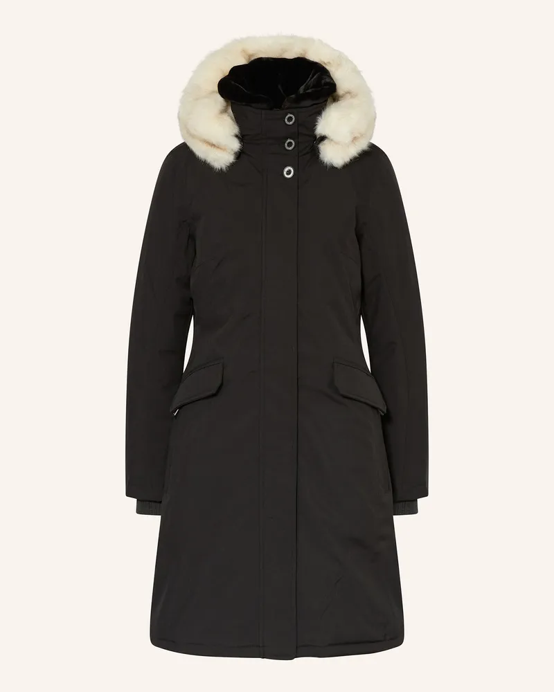 Wellensteyn Parka ENTERPRISE CLASSIC LONG mit DUPONT™ SORONA®-Isolierung und abnehmbarem Kunstfell Schwarz