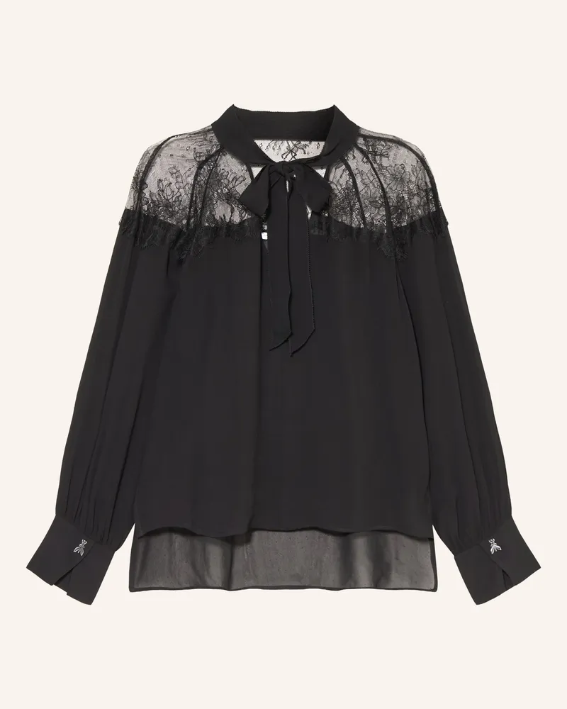 Patrizia Pepe Schluppenbluse Mit Spitze schwarz Schwarz