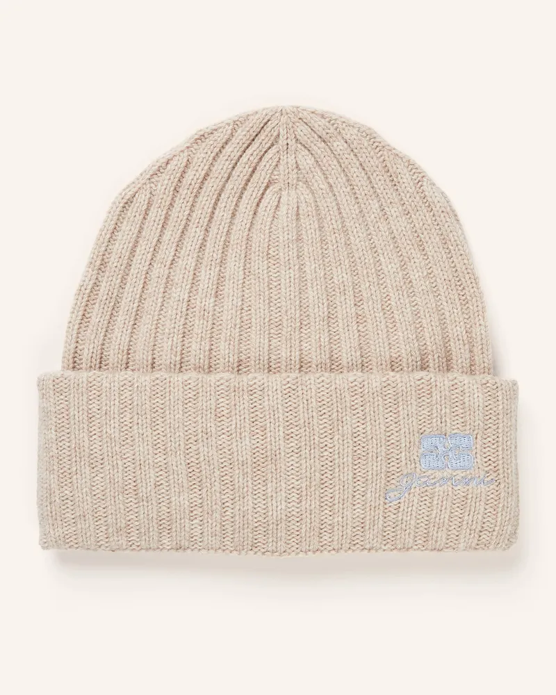 Ganni Mütze beige Creme
