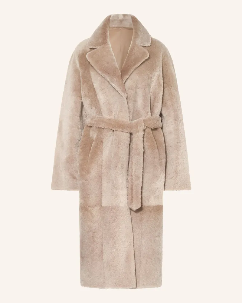 Manzoni 24 Ledermantel Zum Wenden beige Taupe