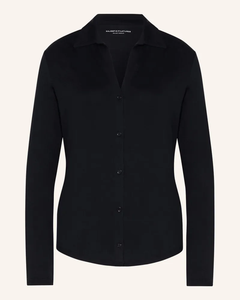 Majestic Hemdbluse aus Jersey Dunkelblau