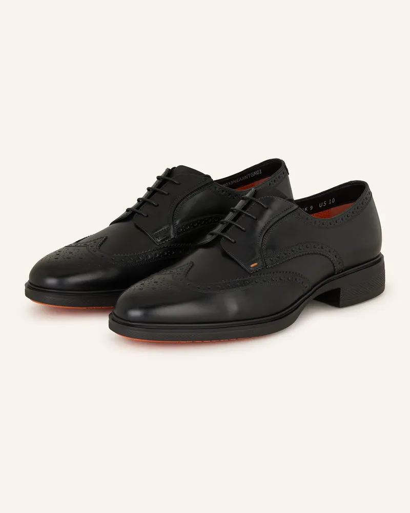 Santoni Schnürer Schwarz