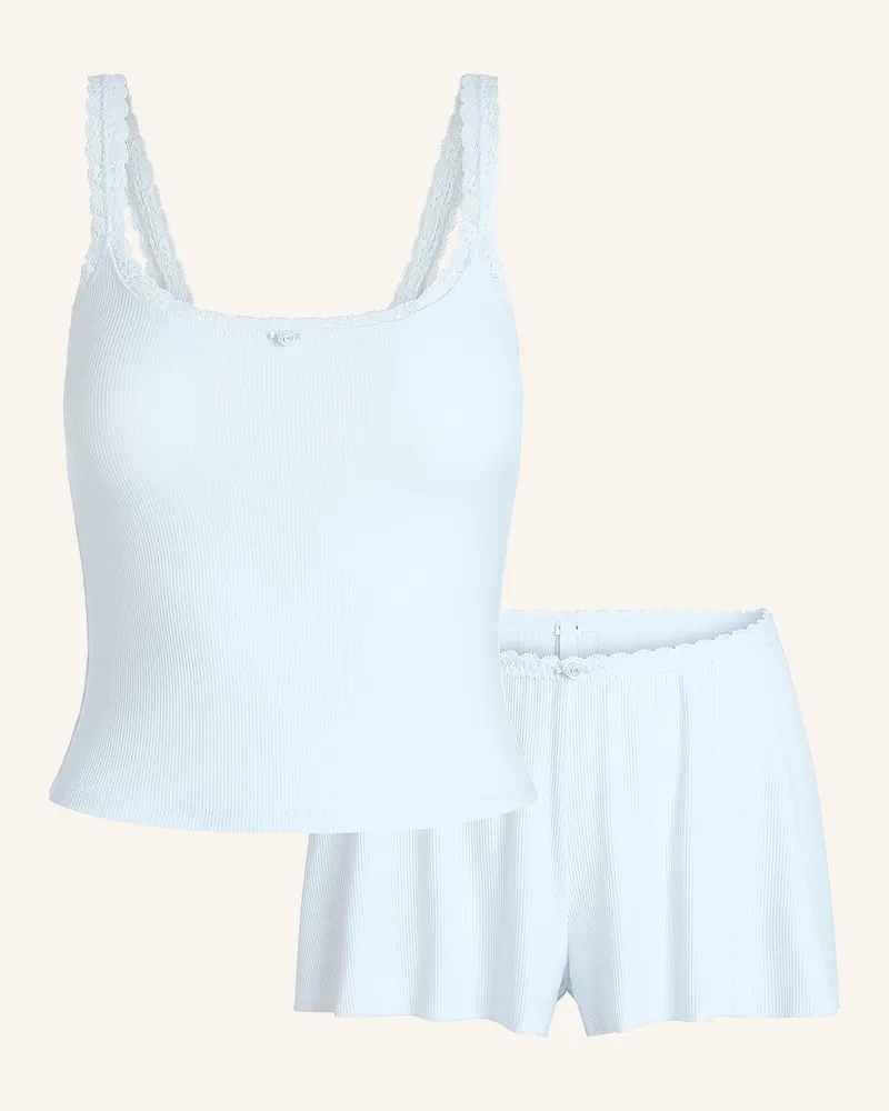 SKIMS Lounge-Set Soft Lounge Lace blau Hellblau