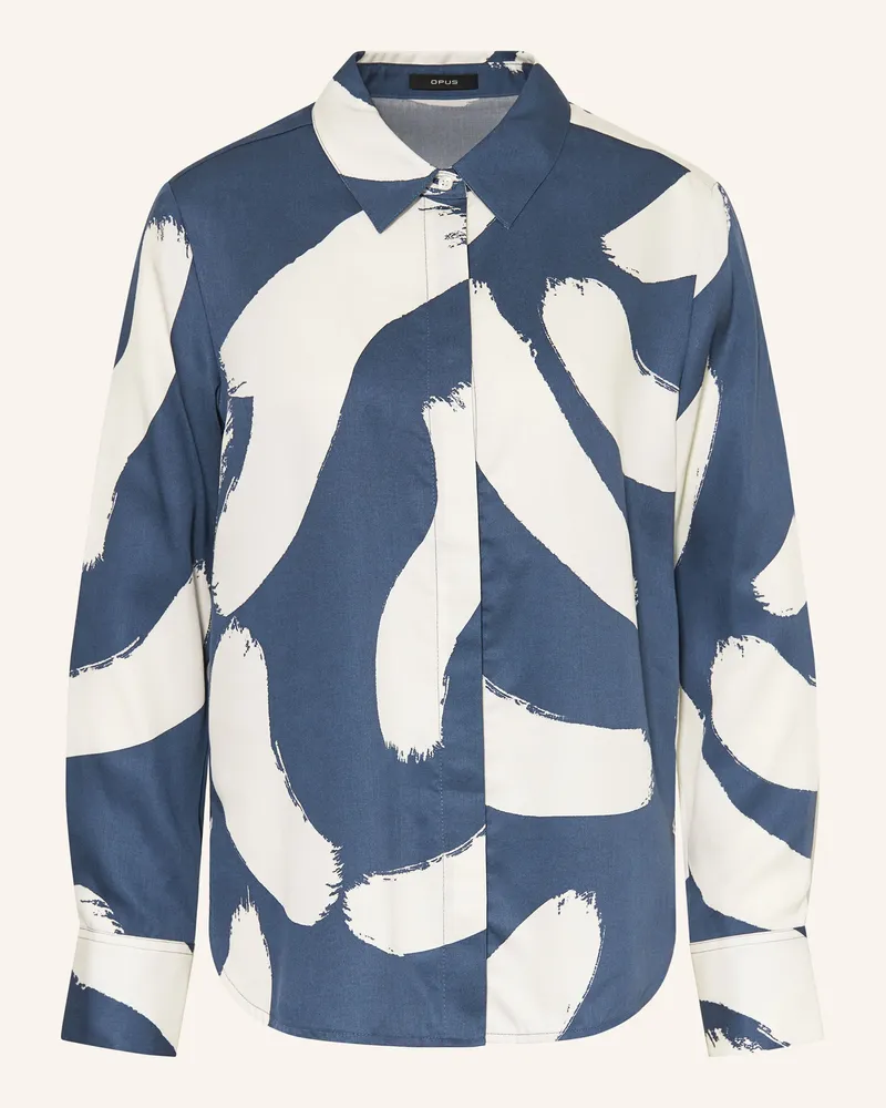 OPUS Hemdbluse Fumira weiss Blau