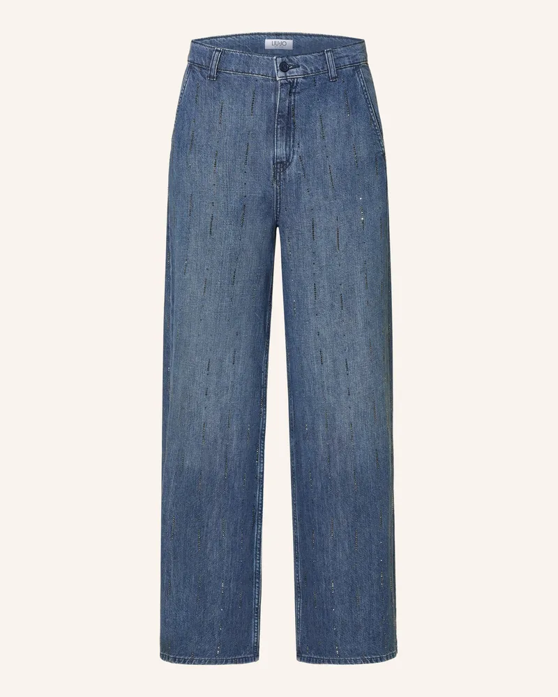 Liu Jo Wide Leg Jeans mit Schmucksteinen 78033