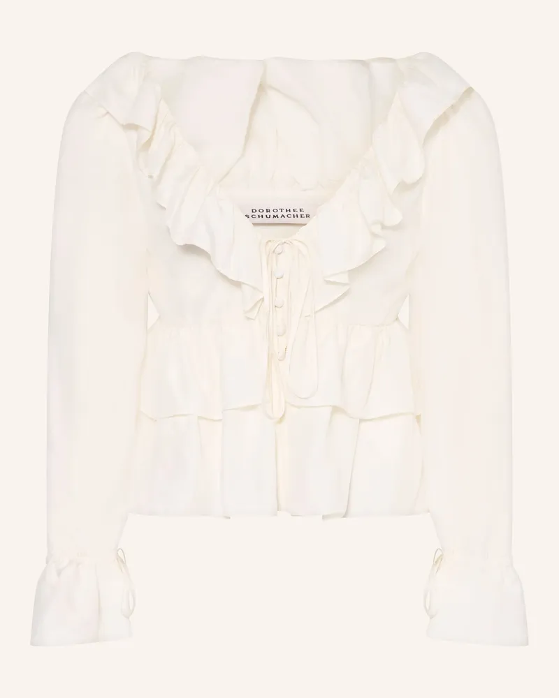 Dorothee Schumacher Seidenbluse PLAYFUL VOLUMES mit Volants Creme