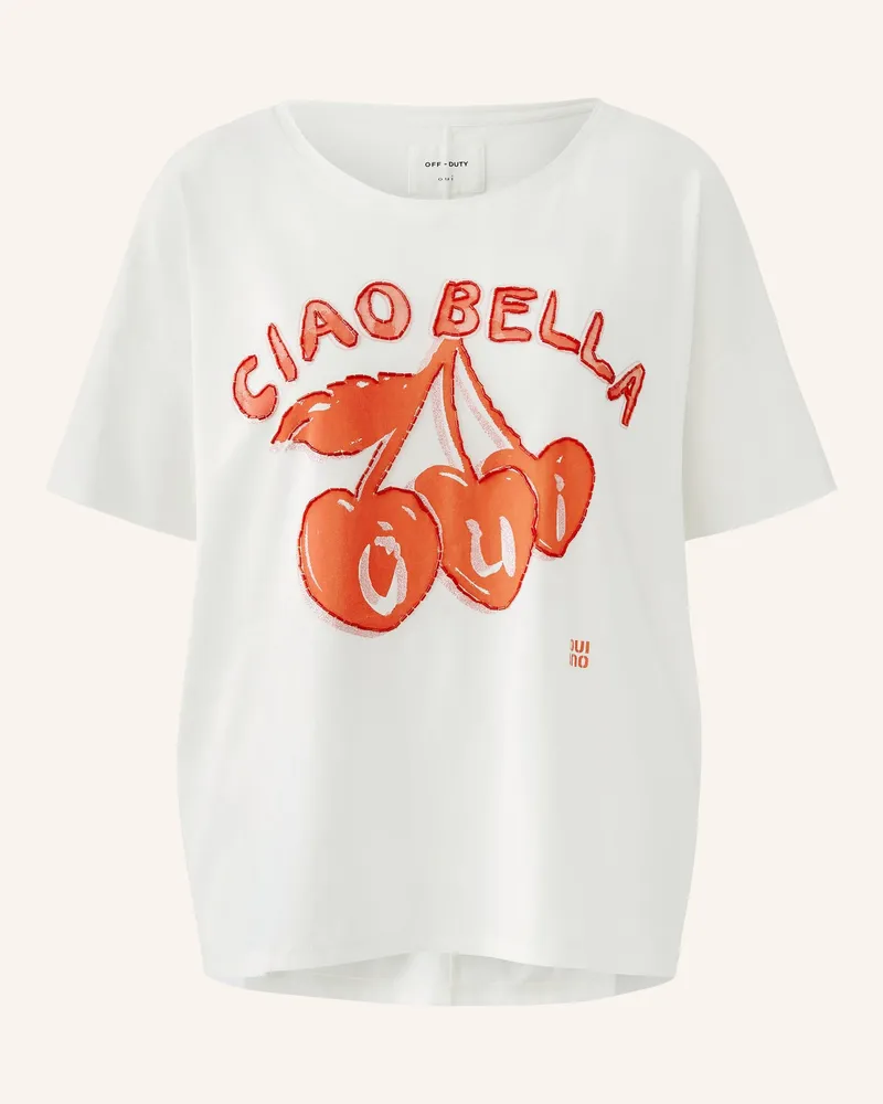 Oui  T-Shirt Mit Pailetten weiss Weiss
