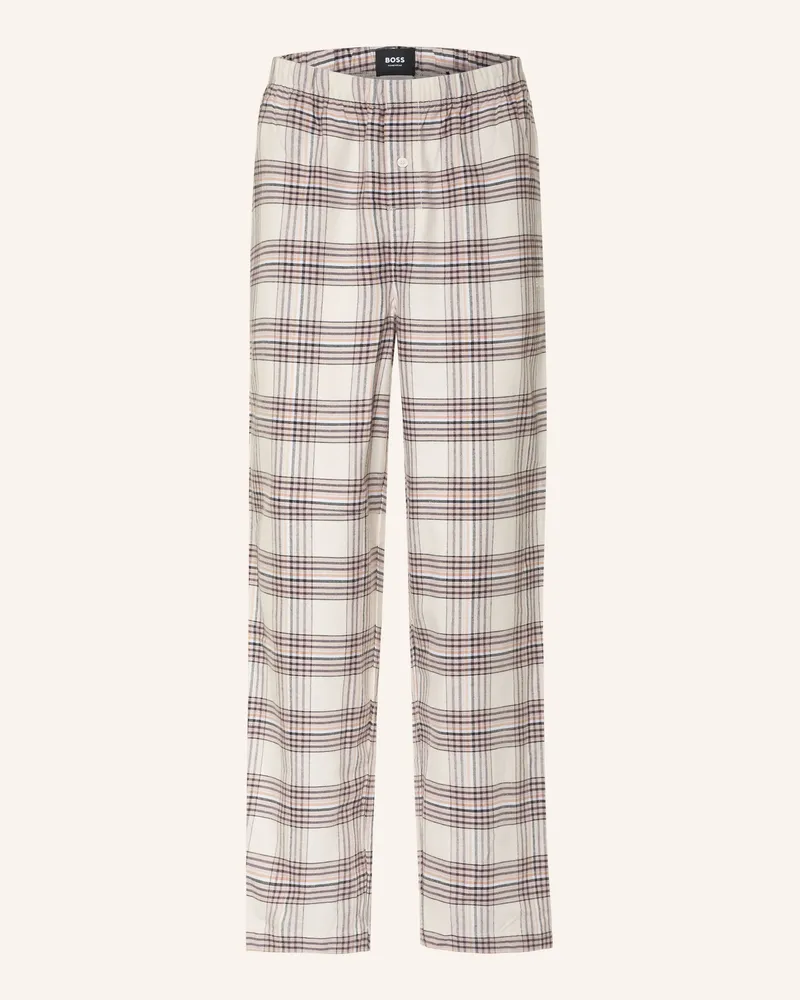 HUGO BOSS Schlafhose Holiday Aus Flanell weiss Creme