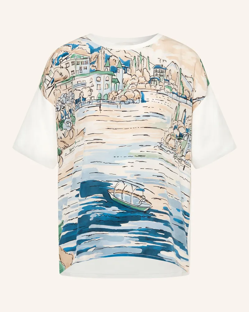 Max Mara Blusenshirt Terzo Im Materialmix Mit Seide blau Blau